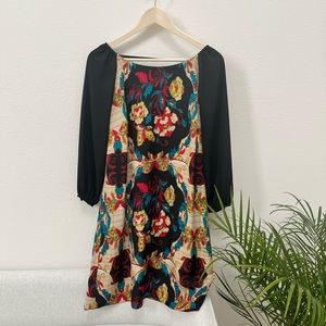 Paisley Long Sleeve Shift Dress